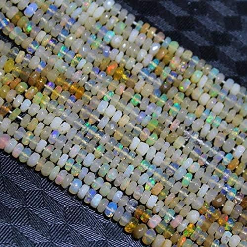 Top Ethiopian Opal Shaded Beads | AAA+ Welo Fire Ethiopian Opal Beads | Smooth Rondelle Shape Ethiopian Opal Beads Size 3 to 4 mm 14