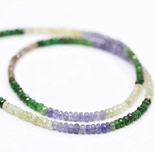 precious rare multi gemstone micro faceted rondelle loose craft beads strand 4