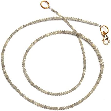 16.5 inch strand natural white diamond 1.7-2.5 mm rondelle faceted beads - sale - natural super white diamond beads necklace 16.5