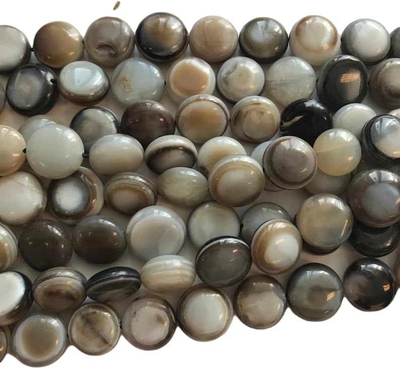 13 inch Strand of Natural gem Grey Agate, 20x9mm Coin Smooth Beads for DIY Jewelry Making. | Beads_04569