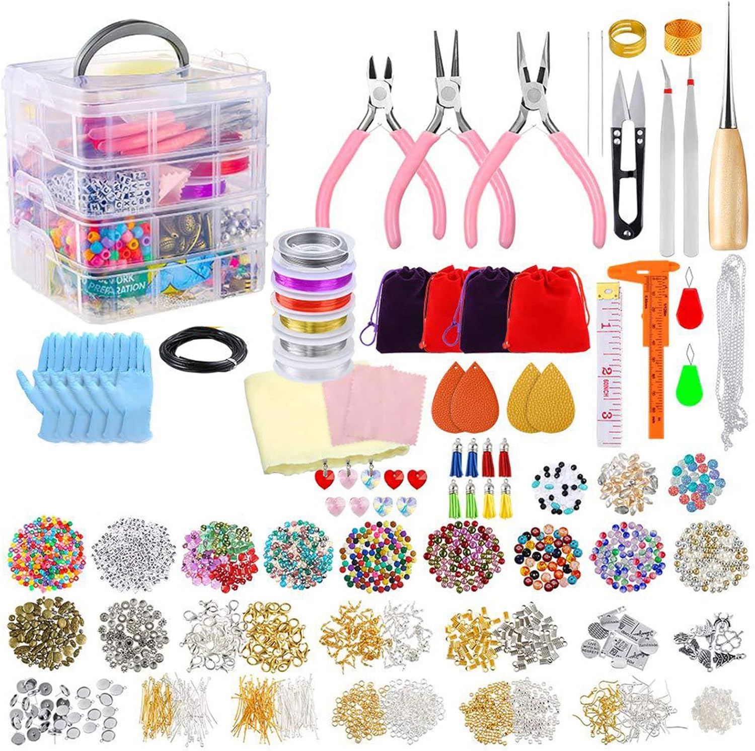 Jewelry Making Supplies With Beads Jewellery Pliers Beading Wire For Necklace Bracelet Earrings Making Repairing Accessories