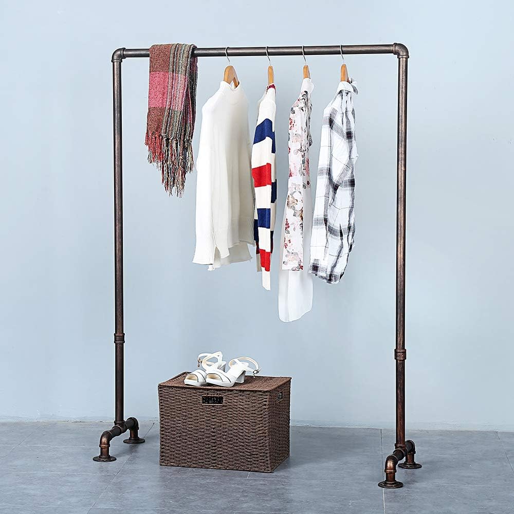 Industrial Pipe Clothing Rack 59in,Clothes Racks for Hanging Clothes,Heavy Duty Garment Display Rack