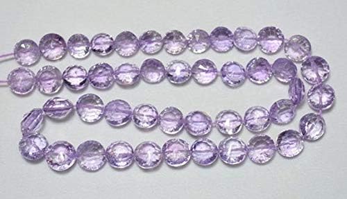 Amethyst Faceted Coin Shape Beads, Pink Amethyst Concave Cut Beads, Gemstone for Jewelry, 10mm - 11.5mm Approx, 18 Inches Strand Code-HIGH-24581