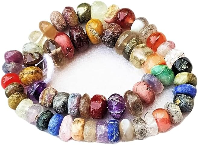 13 inch Strand of Natural gem Multi Gemstone, 7-11mm rondelle Smooth Beads for DIY Jewelry Making. | Beads_05481