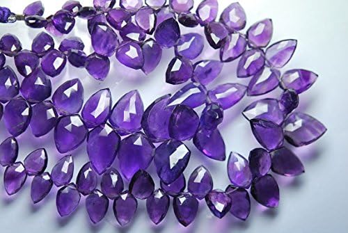 13 inch natural beads strand of 9-15.5mm faceted fancy purple amethyst gemstone briolletes beads for DIY jewelry - necklace, bracelet, earring, ring.