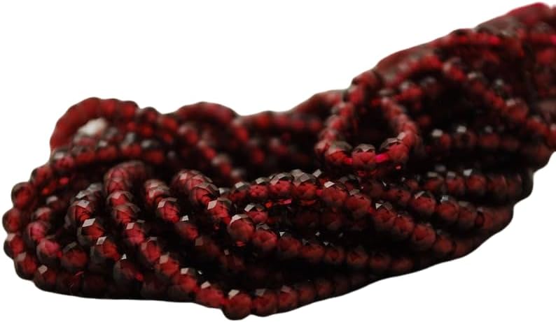 13 inch Strand of Natural gem Garnet, 8x6mm rondelle Faceted Beads for DIY Jewelry Making. | Beads_03731