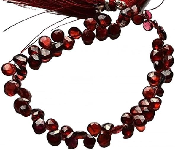 Natural 7 inch Natural Gemstone Faceted Beads Heart Shape Briolettes Garnet 4 to 7 MM lot of 10 Strands CHIK-STRD-95025