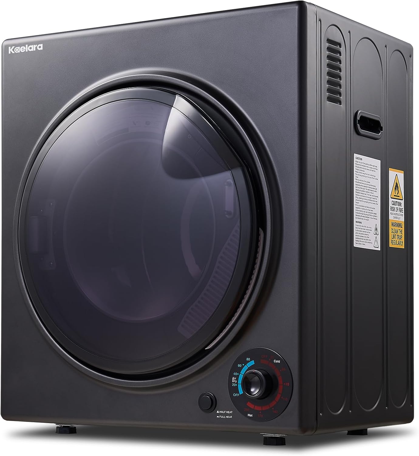 Portable Dryer 3.5 cu.ft, 1500W Compact Dryer with Stainless Steel Tub, 4 Drying Mode, Overheat Protection, Apartment, Dorms, RVs, Black