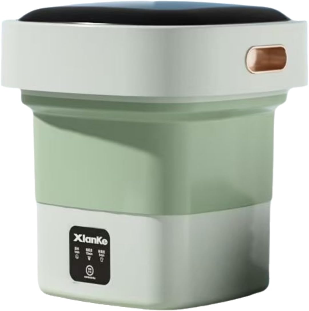 Portable washing machine,17L large capacity foldable washing machine, underwear mini washing machine, socks, travel washing machine suitable for camping trip laundry apartment (green)