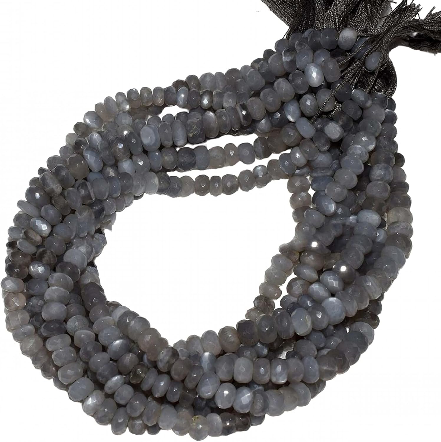 1 Strand Grey Moonstone Faceted Rondelle Beads, Moonstone Beads, Gray Moonstone Rondelle Beads, Wholesale Beads, 6-6.5mm Beads, AAA Quality Exclusive by Beads_World CHIK-STNRDD-610