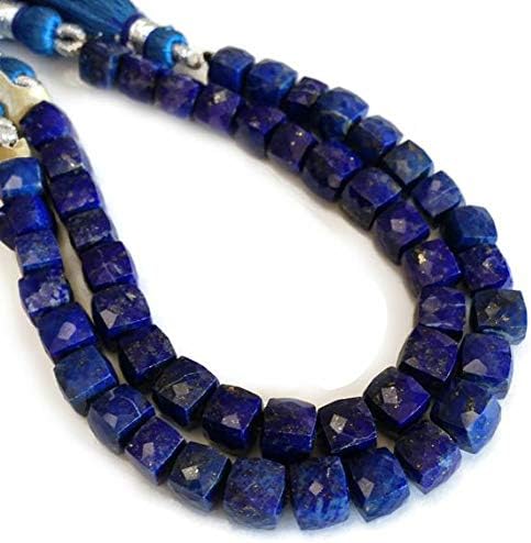 Lapis Lazuli Faceted Cubes. Approx. 6x6mm - 6.5x6.5mm 16 Beads Code-HIGH-58105