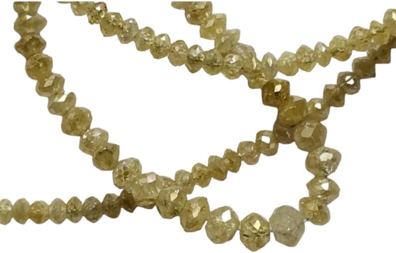 3mm Yellow Sparkling Faceted Diamond Beads, Conflict Free Diamonds Rondelle For Jewelry, Yellow Diamond Beads (2Pcs To 5Pcs Options), 3 MM