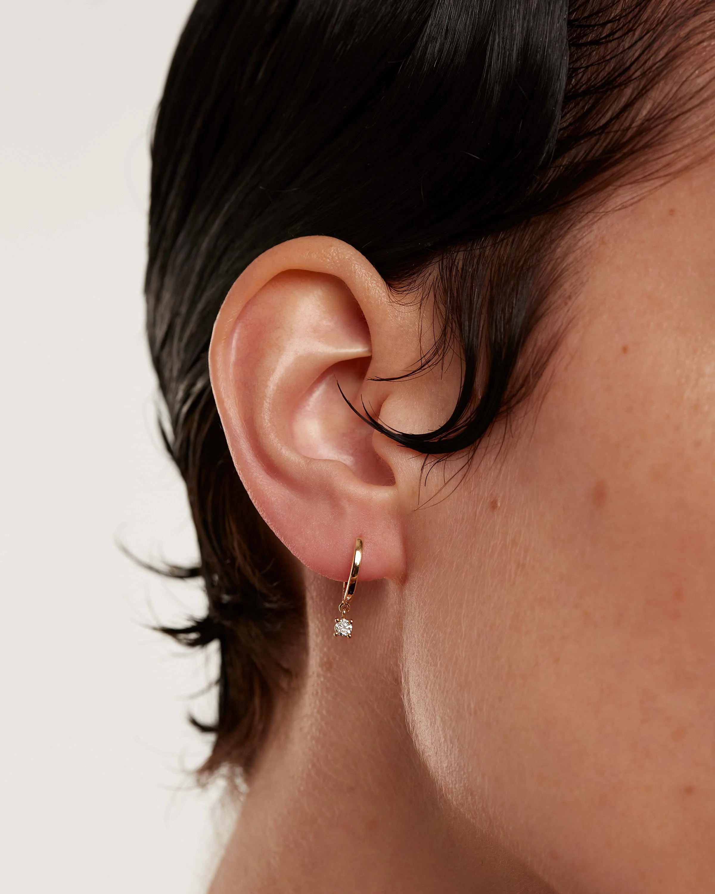 Diamonds and Gold Drop Hoops