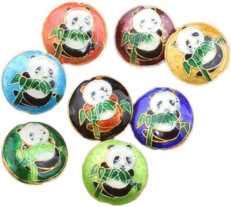 Handmade Cloisonne Enamel Panda Beads Copper tire Women Accessories DIY Necklace Earrings Bracelets Jewelry Making Supplier Chinese Intangible Cultural Heritage