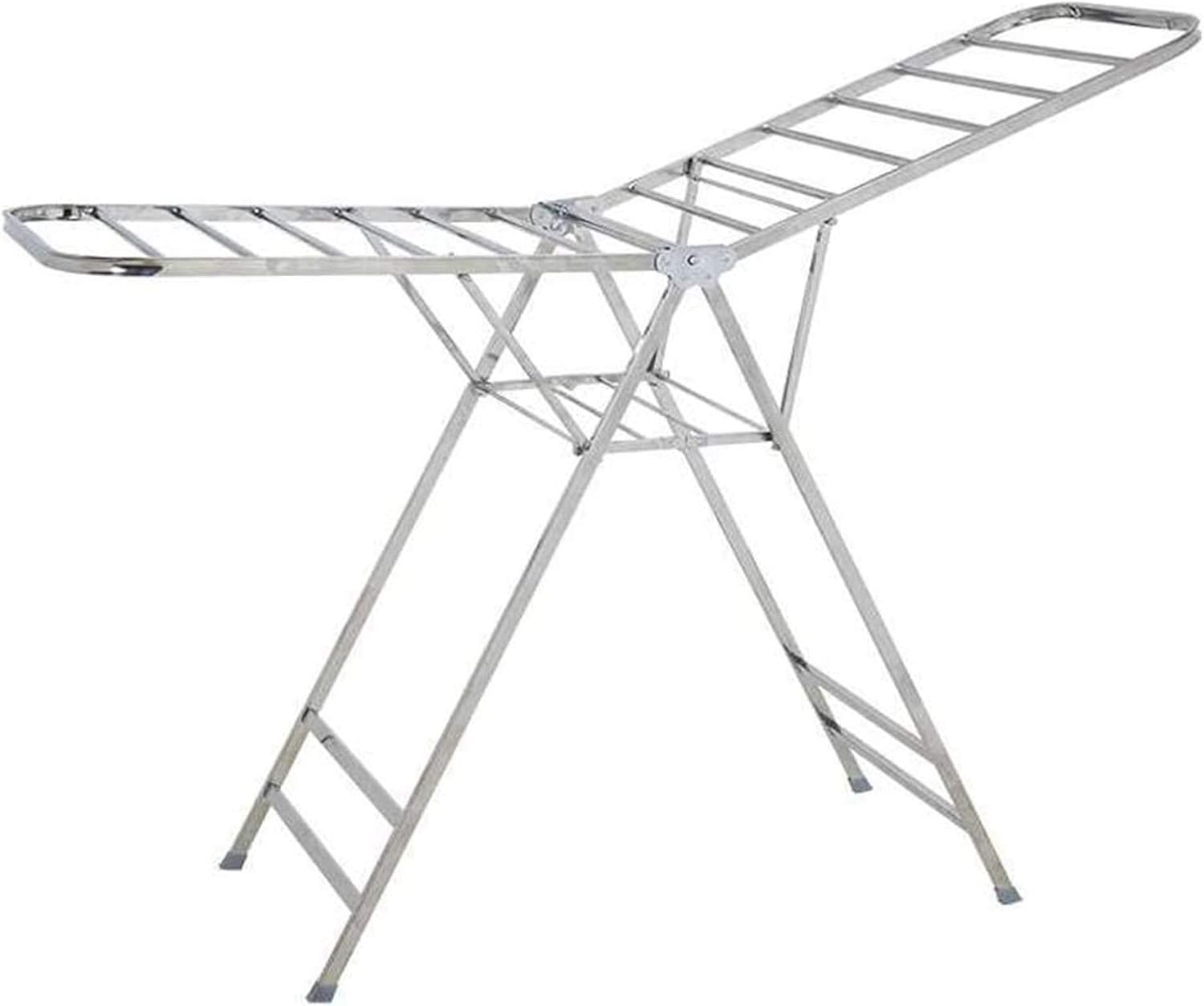 Electric Heated Clothes Airer Dryer Folding Airer Clothes Airer Stainless Steel Foldable Laundry Airer Heavy Duty Gullwing Airer for Indoor and Outdoor Use Stainless Steel Simp