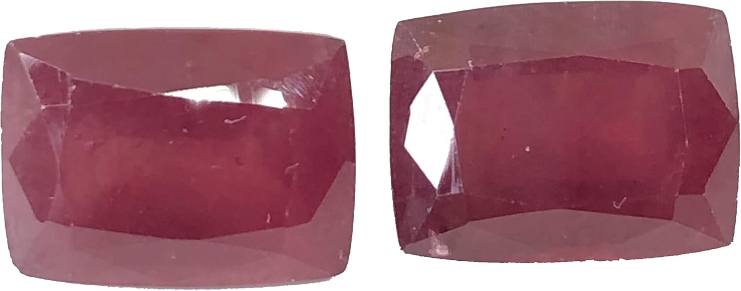 34.76 Ct Pair Ruby Cushion Shape Size 16x12 mm Cut Faceted Attractive High Quality Fine Loose Gemstone Best For Making Earring Jewelry