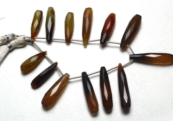Beads Gemstone 1 Strand Natural 7 Inch Long Strand,Superb Brown Color CHALCENY Faceted Big Drops Shape Beads Briolettes 24 to 33 MM Code-HIGH-29178