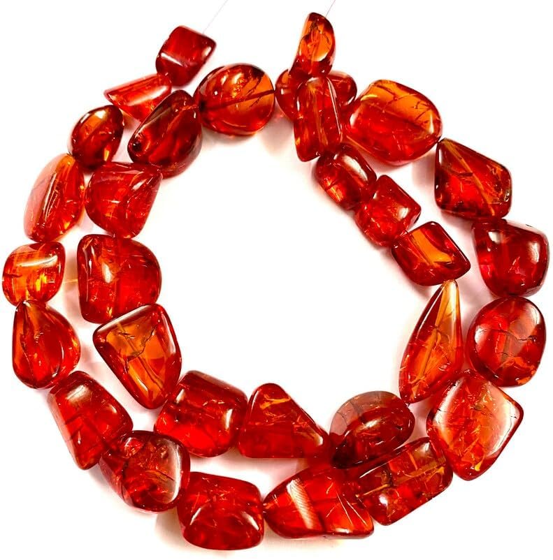 Natural Orange Sapphire Nuggets Smooth Beads 9-15 MM 19 inch Long String Jewelry Making Gemstone Beads for Necklace Bracelet