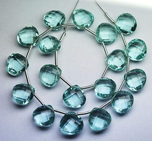 5 Matched Pairs,Green Amethyst Quartz Faceted Heart Shaped Briolettes,10mm Code-HIGH-53592