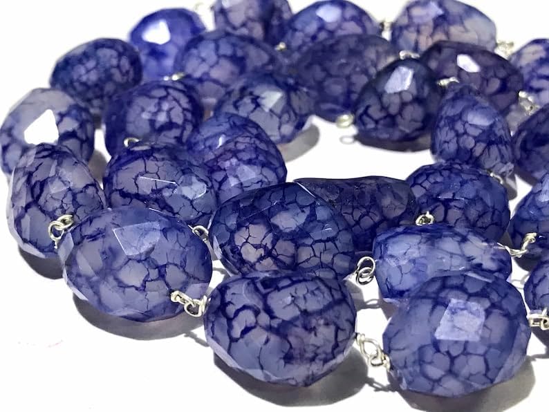 Natural Blue Chalcedony Nuggets Smooth Beads 11-12MM 23 inch Long String Jewelry Making Gemstone Beads for Necklace Bracelet