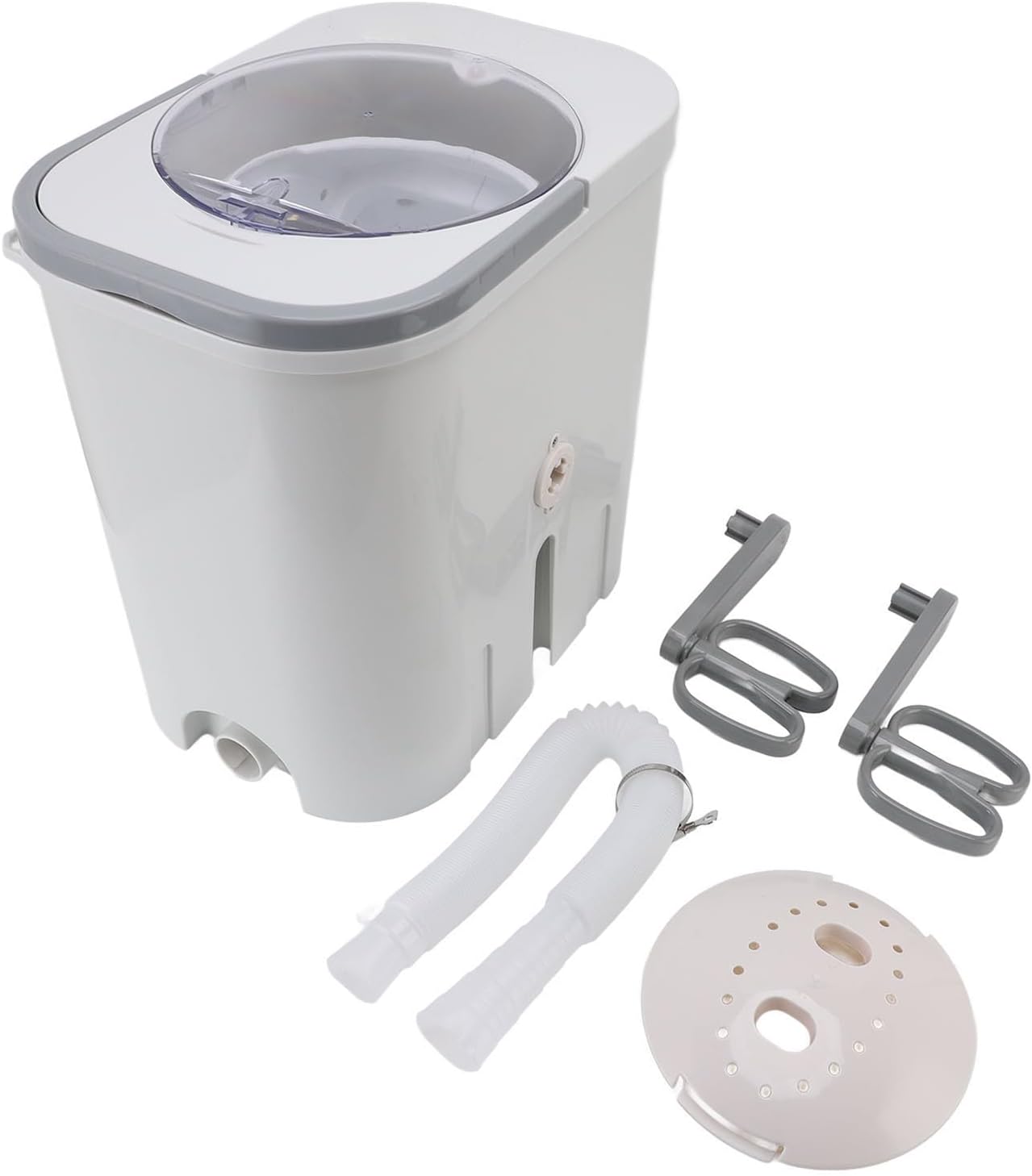 Manual Clothes Washer, Portable Hand Crank Laundry Washer for Small Items Like Underwear Socks 27x38cm Compact Plastic Washer for Dorm Apartment