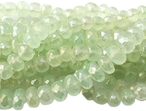 BEADS GEMSTONE 11 Strand Natural Aqua Chalceny Silver Coated Faceted Rondelles Beads 7mm-111mm 32 Beads 8 Inch Code-HIGH-13878