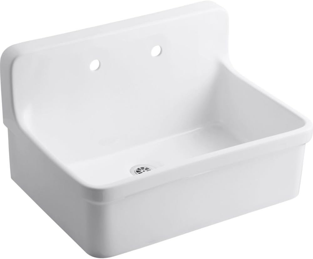 Kohler K-12787-0 Single Bowl Utility Laundry Sink White