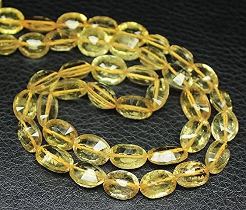 Lemon Quartz Concave Laser Cut Loose Gemstone Beads Strand 16