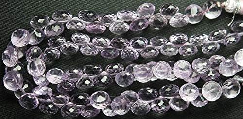 8 Inch Strand,Pink Amethyst Faceted Onion Shape Briolettes 8-9mm Size, Code-HIGH-55144