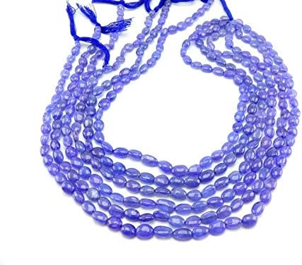 Natural AAA Tanzanite Plain Oval Beads| Tanzanite Smooth Beads|Tanzanite Oval Beads| Blue Tanzanite Beads Size 6-8.5mm MM|14 Inches Strand