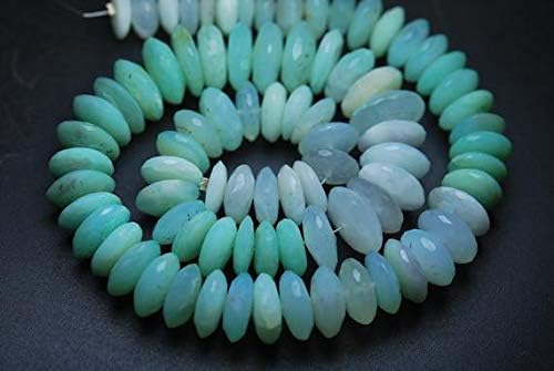 16 Inches Strand,Super Rare Peruvian Blue Opal Faceted Rondells German Cutting Rondelles 10-11mm Code-HIGH-65087