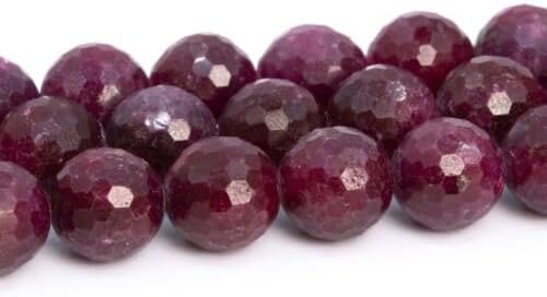 9mm Red Ruby Grade AA Micro Faceted Round Gemstone Loose Beads Half Strand Fast Free Supply