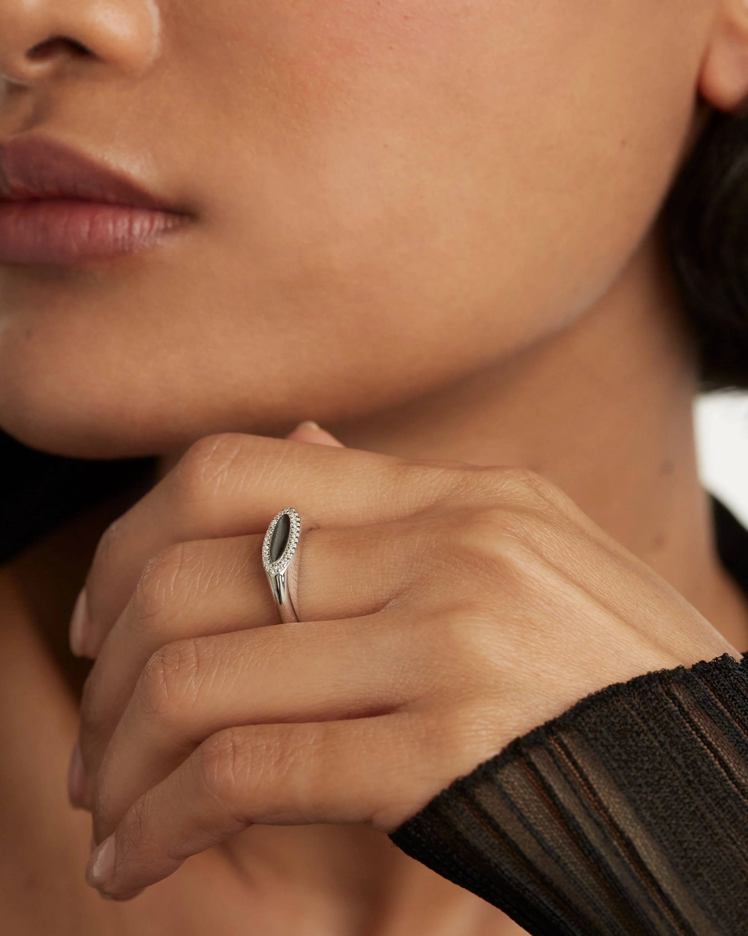 Lace Stamp Silver Ring