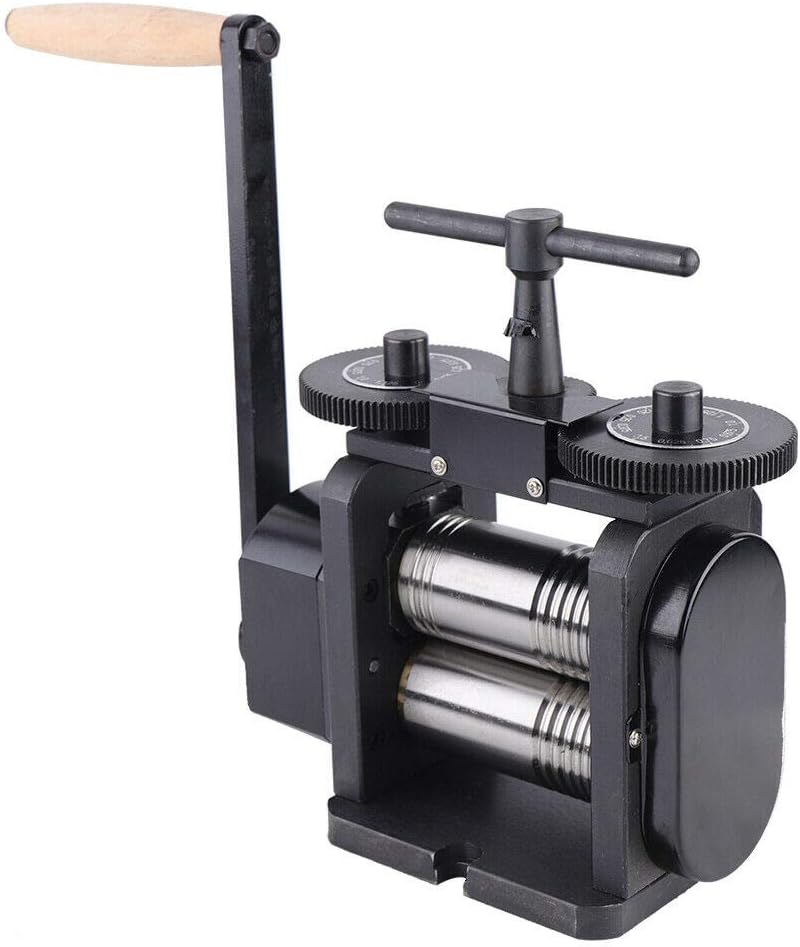 DNYSYSJ Jewelry Rolling Mill Machine - Professional Manual Rolling Mills for DIY Jewelry Making, Black, 4