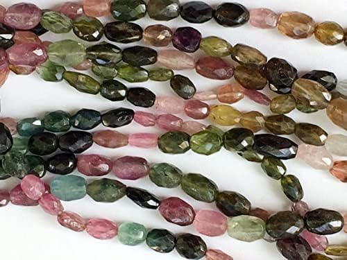 Beads Gemstone 1 Strand Natural Multi Tourmaline Beads, Tourmaline Faceted Drum Beads, Tourmaline Bicone Beads, Tourmaline Necklace, 5x7mm Approx, 14 Inch Code-HIGH-18764