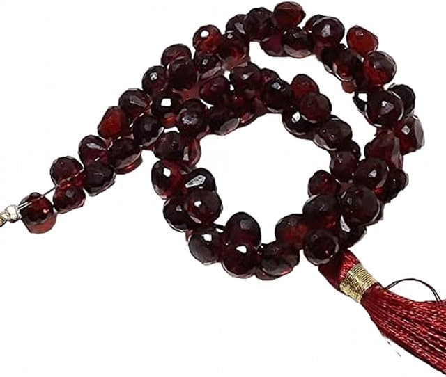 Garnet Briolette Beads, Micro Faceted Garnet, 6mm to 7mm Beads, 8 Inch lot of 5 Strands Chik-STRD- 91782