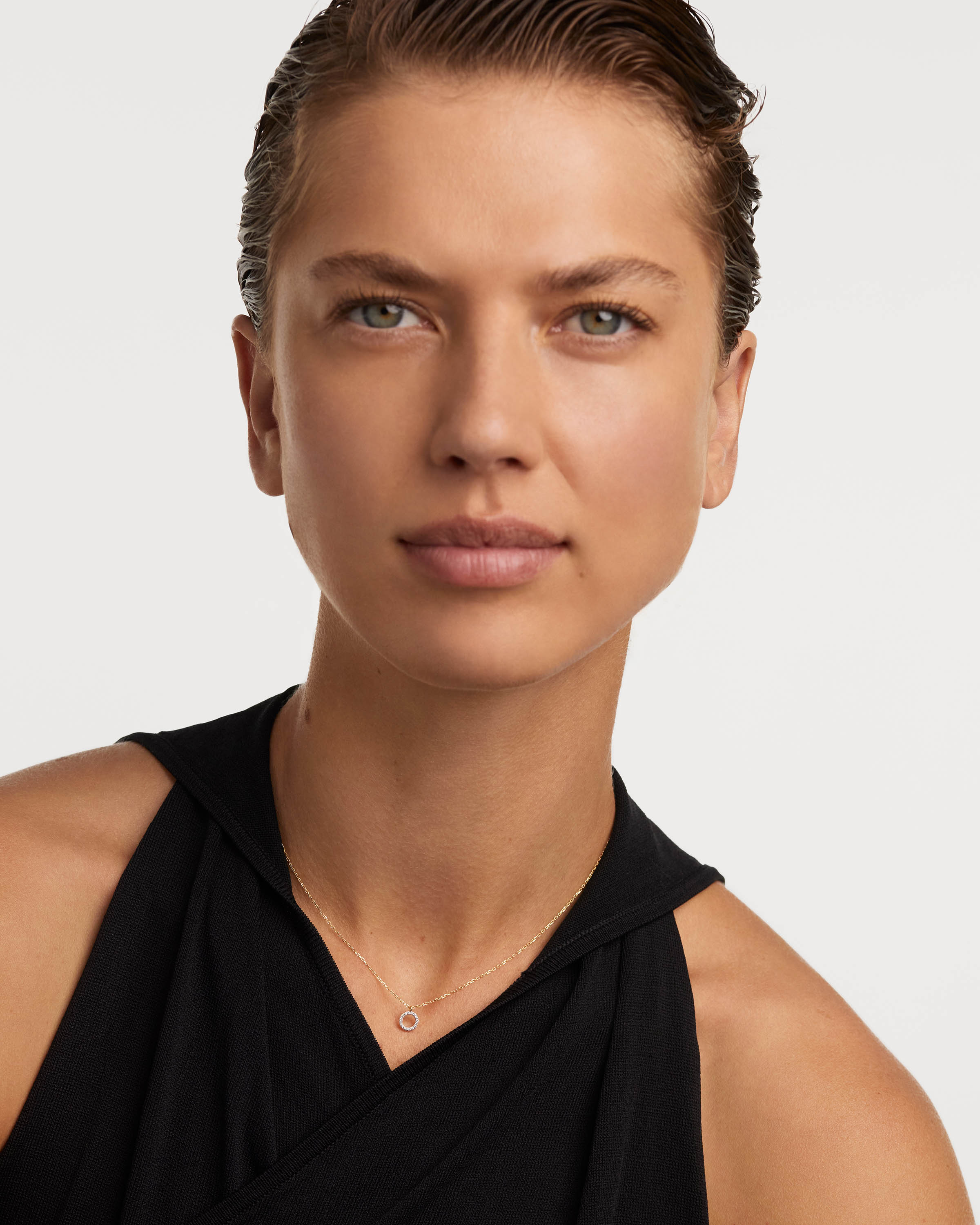 Diamonds and gold Circle necklace