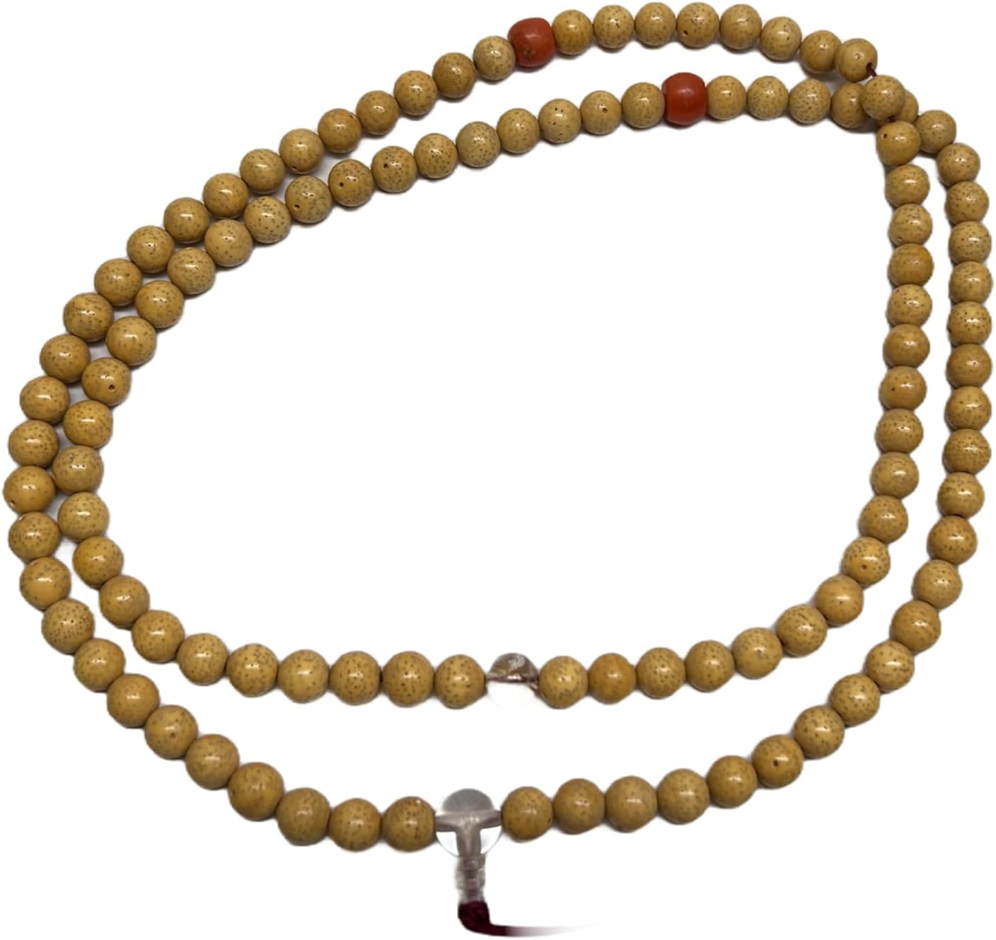 Bodhi Dots Pattern Cream Yellow Color 108 Beads Hand Rosary Praying Chain Aws4689