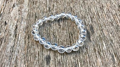 white zircon bracelet 8mm natural transparent clear zircon beaded gemstone bracelet stack bracelet unisex bracelet gift bracelet