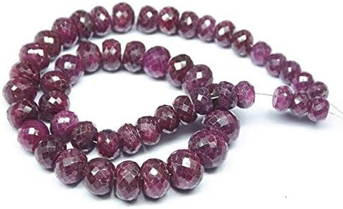 Natural Blood Red Ruby Faceted Rondelle Micro Gemstone Craft Loose Beads Strand 19 Inch Long 11mm 9mm Code-HIGH-26700