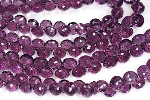 2 Strands AAAA-7-8MM-Vivid Deep Purple Amethyst Quartz MicroFaceted Onion Shape Briolette Code-HIGH-59118