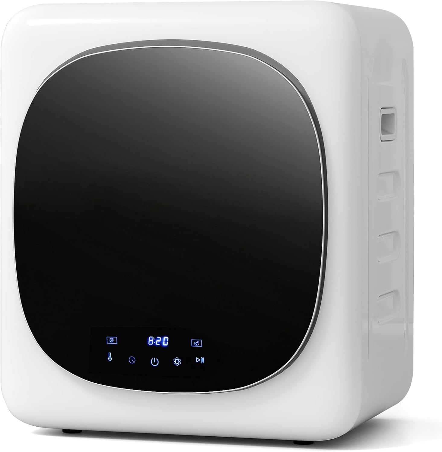 COSTWAY Portable Clothes Dryer, 1.5 cu.ft Compact Drying Machine with Stainless Steel Tub & LED Touch Panel, 800W Electric Laundry Dryer with Intelligent Programs for Apartment, Home, Dorm & RV, White