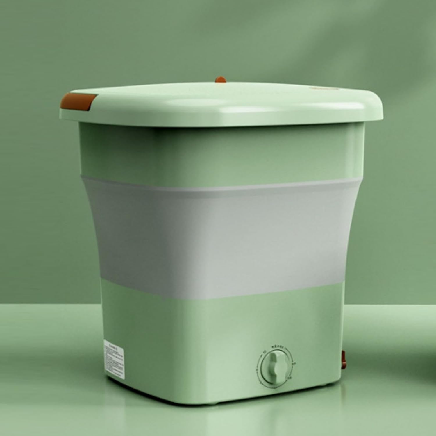 11.5L Portable Washing Machine Underwear Washing Machine Four Dimensional Pulsator Imitating Hand Washings Removable Drain Basket(Green)