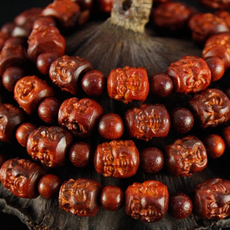 科檀雕刻四面佛手串手链 1.0 * 54 科特迪瓦小叶紫檀(科檀四面佛108颗)