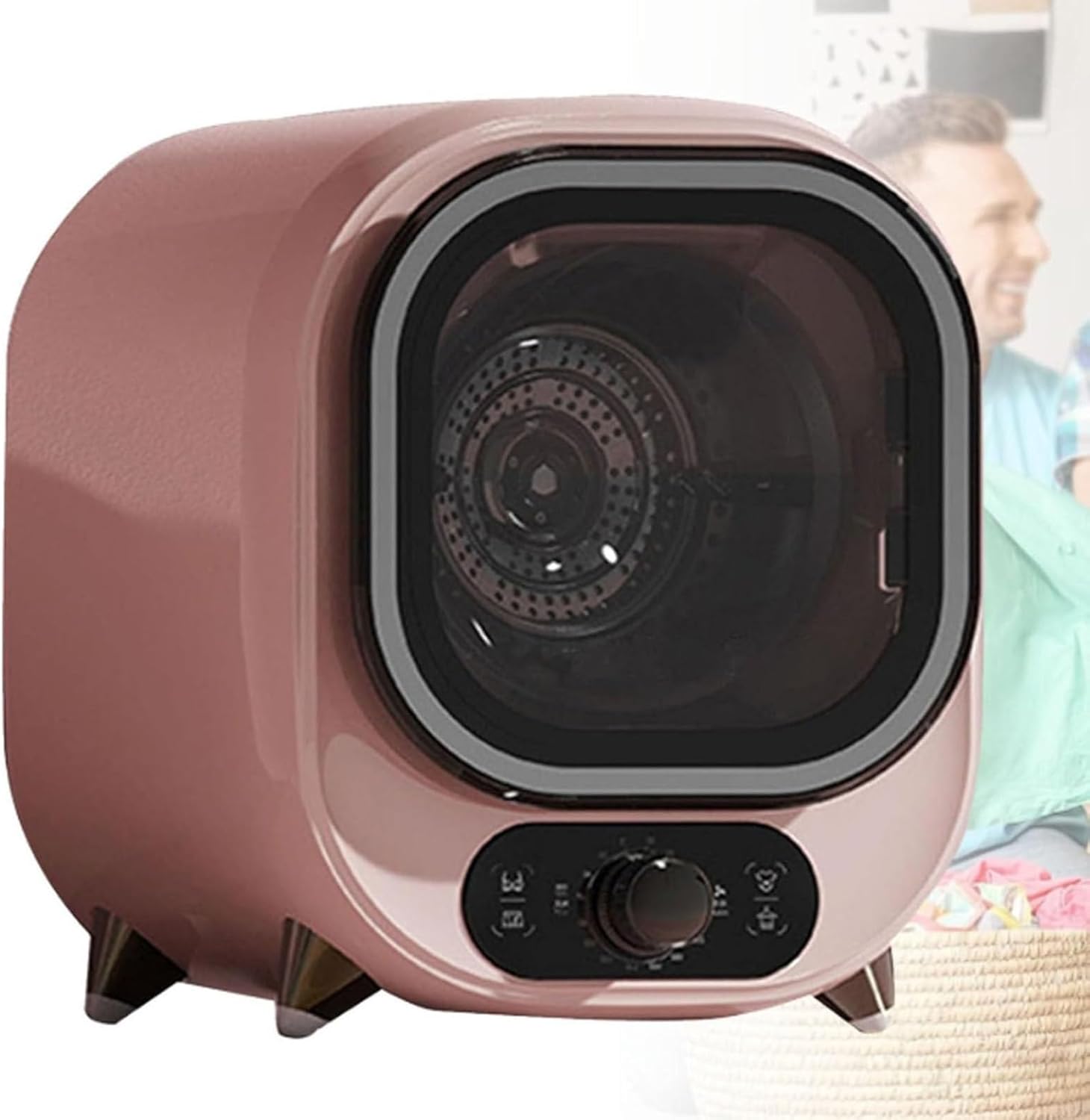 Small table top Condenser Tumble Dryer with Stainless Steel Tub,Portable Front Load Compact Tumble Laundry,0.8kg Load Capacity For Countertop Or Wall Mounted Use 450W for Apartment, Dorm(C)