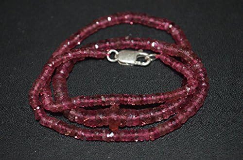 gorgeous natural pink tourmaline tyre faceted beads necklace 3-8 mm approx, 17 inch pink tourmaline necklace