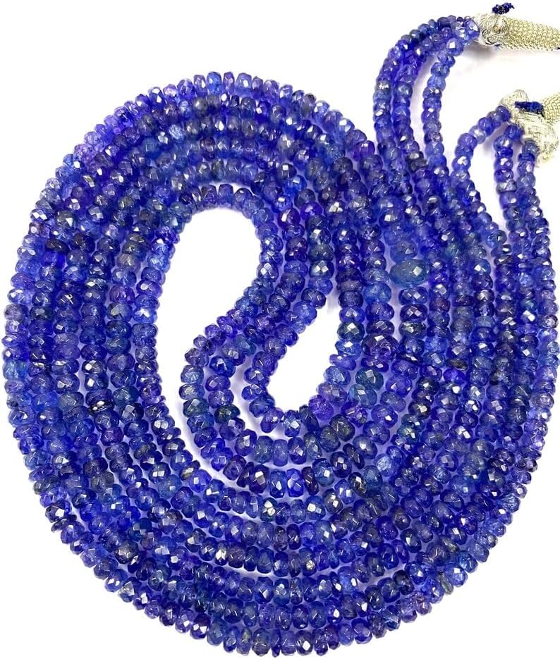 Natural Tanzanite rondelle Faceted Beads 3X4MM 20 inch Long String Jewelry Making Gemstone Beads for Necklace Bracelet