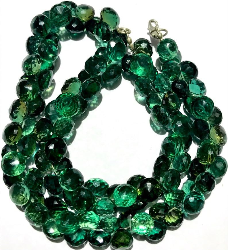 Natural Green Spinel Onion Smooth Beads 10 MM 18 inch Long String Jewelry Making Gemstone Beads for Necklace Bracelet