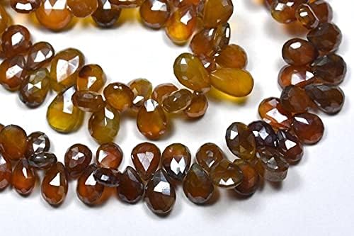 7 inch Strand of Natural Chalcedony 8x11-9x15mm pear Faceted briolette Beads for DIY Jewelry Making. |BRIO_02031