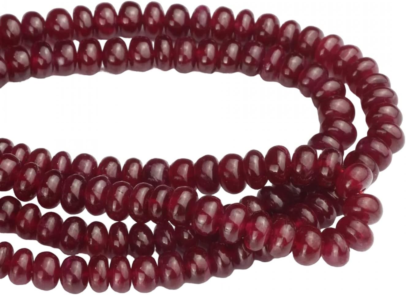 1 Strand AA Red Ruby 4mm Smooth Rondelles 16
